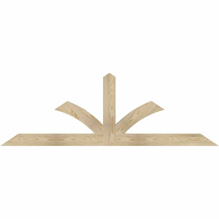Ekena Millwork Richland Rough Sawn Timber Gable Bracket, Douglas Fir, 72"W x 24"H x 2"D x 4"F, 8/12 Pitch GBW072X24X0204RIC00RDF